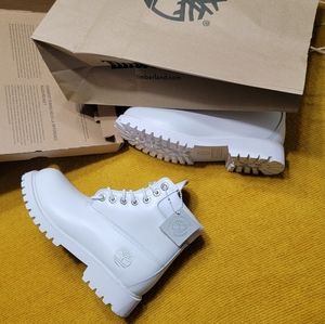 Men's Timberland boots 6 inches ankle pure white